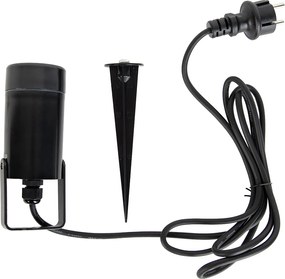 Regulowana czarna lampa kolcowa IP65 - Solo Eco