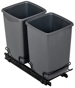 Zestaw 2 szarych koszy na śmieci Addis In-Cupboard Bin, 10 l