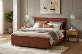 Łóżko PATI 140x200 cm Pomarańczowy Z materacem