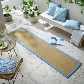 Jasnoniebiesko-jasnobrązowy dywan odpowiedni na zewnątrz 60x230 cm Sisal Look – Flair Rugs