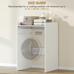 HOMCOM Szafka łazienkowa wnękowa z otwartą półką, szafka łazienkowa do małych pomieszczeń, 64 x 60 x 97,5 cm, Biały | Aosom PL