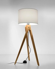 Lampa stojąca LEGNO 1 naturalne drewno/biała SOLLUX  LIGHTING