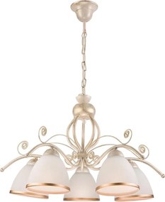 Żyrandol na łańcuchu RETRO II 5xE27/60W/230V biała patyna