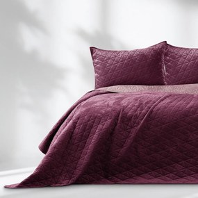 Ciemnoróżowa narzuta pikowana z aksamitu 170x210 cm Laila – AmeliaHome