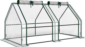 Outsunny Szklarnia z oknem na zamek błyskawiczny, mrozoodporna szklarnia foliowa ze stali 180 x 90 x 90 cm przezroczysta | Aosom PL