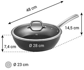 Tescoma Głęboka patelnia PRESIDENT z pokrywką,średnica 28 cm