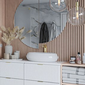 Umywalka ceramiczna nablatowa owalna biała 64 x 42 cm MORINA