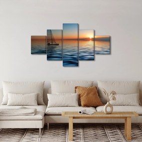 Obraz - Żaglówki na morzu (125x70 cm)