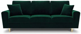 Sofa MOGHAN aksamit welur ciemna zieleń z funkcją spania