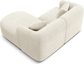 Beżowy sztruksowy narożnik (prawostronny/z szezlongiem) Campi – Cosmopolitan Design