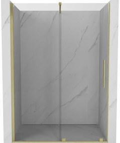 Mexen Velar drzwi prysznicowe rozsuwane 130 cm, transparent, złote szczotkowane - 871-130-000-01-55