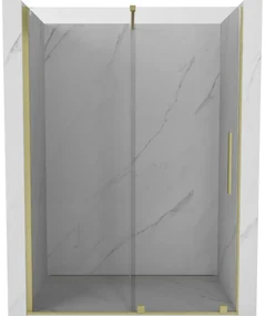 Mexen Velar drzwi prysznicowe rozsuwane 130 cm, transparent, złote szczotkowane - 871-130-000-01-55