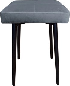 Taboret MAX tkanina Welur stelaż metalowy STOŁEK LOFT : Kolor nogi - Czarna stożek, Kolor tkaniny - VELVET - BL14, Typ tkaniny - Velvet