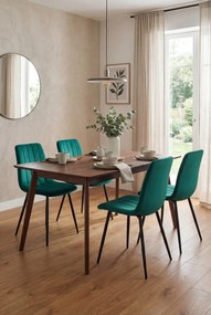 Zestaw 6 zielonych krzeseł pikowanych - Selvaro