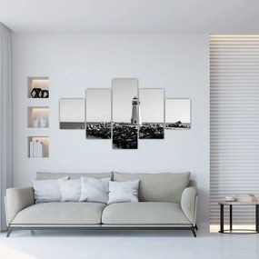Obraz - Latarnia morska na wybrzeżu, Santa Cruz, Kalifornia (125x70 cm)