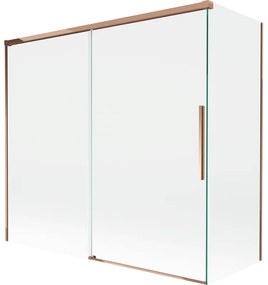 Mexen Rox parawan nawannowy 2-skrzydłowy rozsuwany 170 + 70 x 150 cm, transparent, różowe złoto - 8C9-170-070-60-00