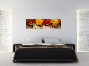 Obraz - Przyprawy na drewnie (170x50 cm)