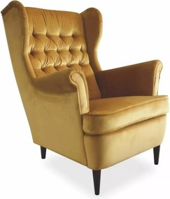 Elegancki pikowany fotel Harry Velvet Signal