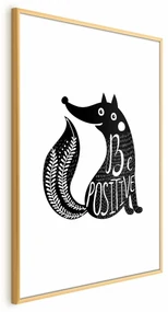 Plakat Be positive 29,7x42 cm z ramą złotą z marginesem ARTGEIST B