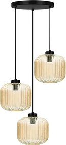 Lampa z trzema kloszami beżowa wisząca E4-S53