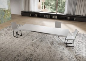 Stół rozkładany Niket 160/244x80 cm biały jesion z białymi nogami
