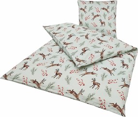 PrzytulneMieszkanie.pl PrzytulneMieszkanie.pl Pościel z bawełny Renforcé ROXY NOEL jasna zielona Rozmiar pościeli: 80 x 80 cm | 135 x 200 cm