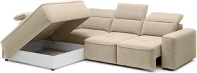 Narożnik COLOMBO L Lewostronny z elektryczną funkcją spania pojemnikiem ELEMENT 17 Beżowy WERSAL