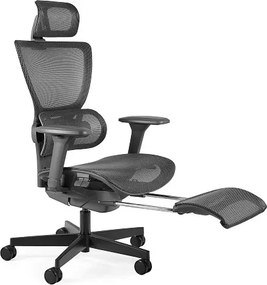 Ergonomiczny fotel biurowy Zenit z wysuwanym podnóżkiem, zgodny z normą BHP