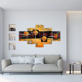 Abstrakcyjny obraz - Planety (125x70 cm)
