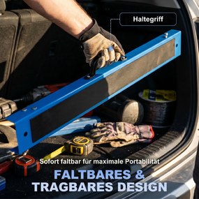 HOMCOM Zestaw 2 solidnych, składanych metalowych kozłów do prac stolarskich i projektów DIY, niebieski i czarny | Aosom PL