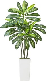 Sztuczna Dracena SucceBuy, 1,5 m, Sztuczna Tropikalna Roślina w Białej Doniczce, Fałszywe Tropikalne Drzewo, Sztuczna Roślina Liście Polietylen do Salonu, Biura