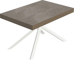 Stół rozkładany Niket gołębioszary 120/224x90 cm z białymi nogami