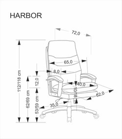HARBOR fotel gabinetowy : Dostępne warianty - HARBOR fotel gabinetowy czarny