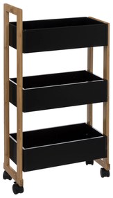 Wózek łazienkowy BAMBOO, szafka bambusowa - 3 poziomy