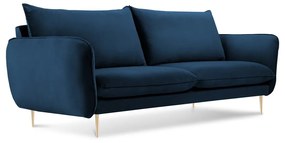 Niebieska aksamitna sofa Cosmopolitan Design Florence, 160 cm