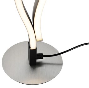 Design tafellamp zwart met zilver incl. LED dimbaar - BlazeDesignerski Oswietlenie wewnetrzne