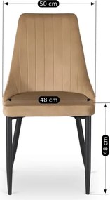 Zestaw Stół Okrągły Rozkładany HARRY 102-142 cm Dąb Artisan/Czarny i 4 Krzesła Tapicerowane BARI Beż Nowoczesne