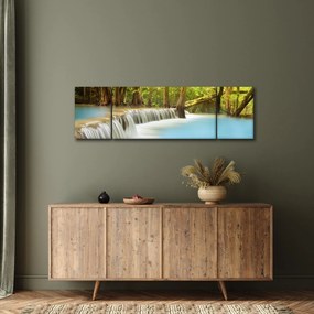 Obraz wodospadu Huai Mae Kamin w lesie (170x50 cm)