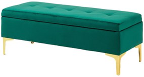 HOMCOM Ławka z Miejsce do Przechowywania, Nośność do 120kg, 120x44x44,5cm, Zielona