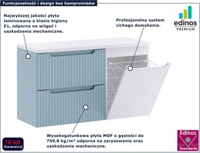 Niebiesko-biała szafka łazienkowa z koszem na pranie D9-Z61