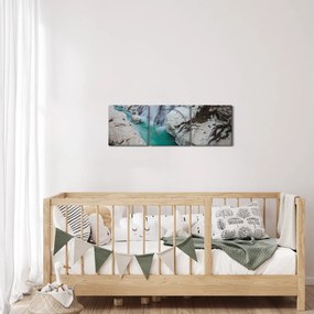 Obraz - Islandzka przyroda (z zegarem) (90x30 cm)
