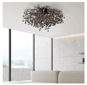 Paul Neuhaus 8092-18 - Przysufitowy żyrandol ICICLE 14xG9/40W/230V Ø 100 cm czarny