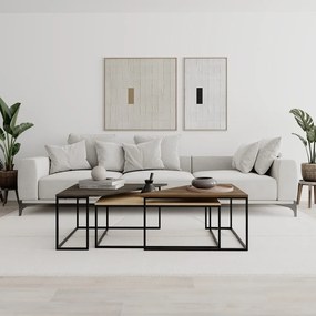 Stoliki z blatem w dekorze orzecha zestaw 3 szt. 70x110 cm Titan – Marckeric