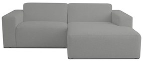 Szary narożnik z materiału bouclé (prawostronny) Roxy – Scandic