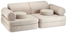 Jasnobrązowa sofa dla dzieci z materiału bouclé 132 cm Settee – Wigiwama