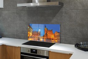 Panel Kuchenny Szklany Gdańska Starówka w Nocnej Odsłonie