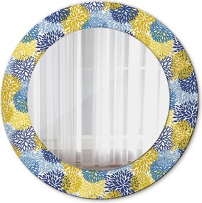 Lustro dekoracyjne okrągłe Niebieskie kwiaty