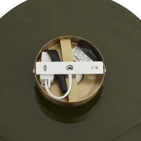 Retro lampa sufitowa brązowa z zielonym szkłem - Jina