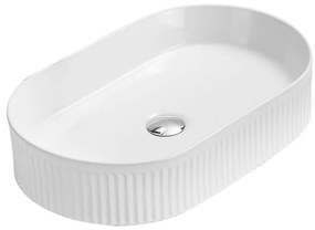 Mexen Grovo umywalka nablatowa ryflowana 57 x 36 cm, biała - 22305700