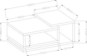 Ława BOTTEGA 120 cm Stolik Kawowy do Salonu